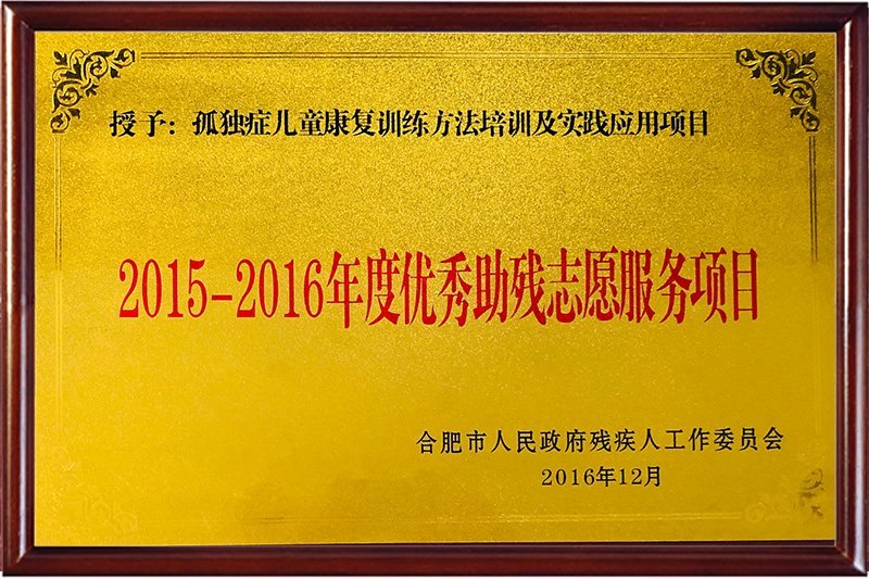 2015-2016年度优秀助残志愿服务项目